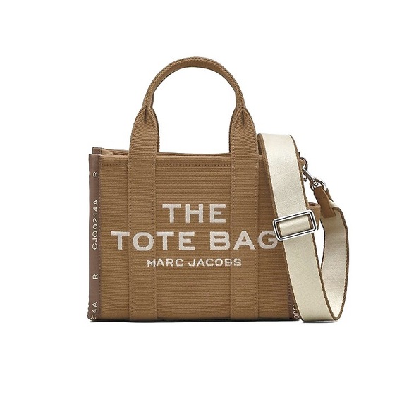 Marc Jacobs Handbags - NEW Marc Jacobs Camel Beige Brown Neutral Tan Jacquard Small Top Handle Tote Bag